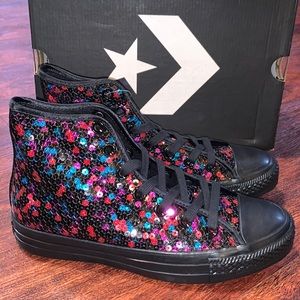 red sequin converse